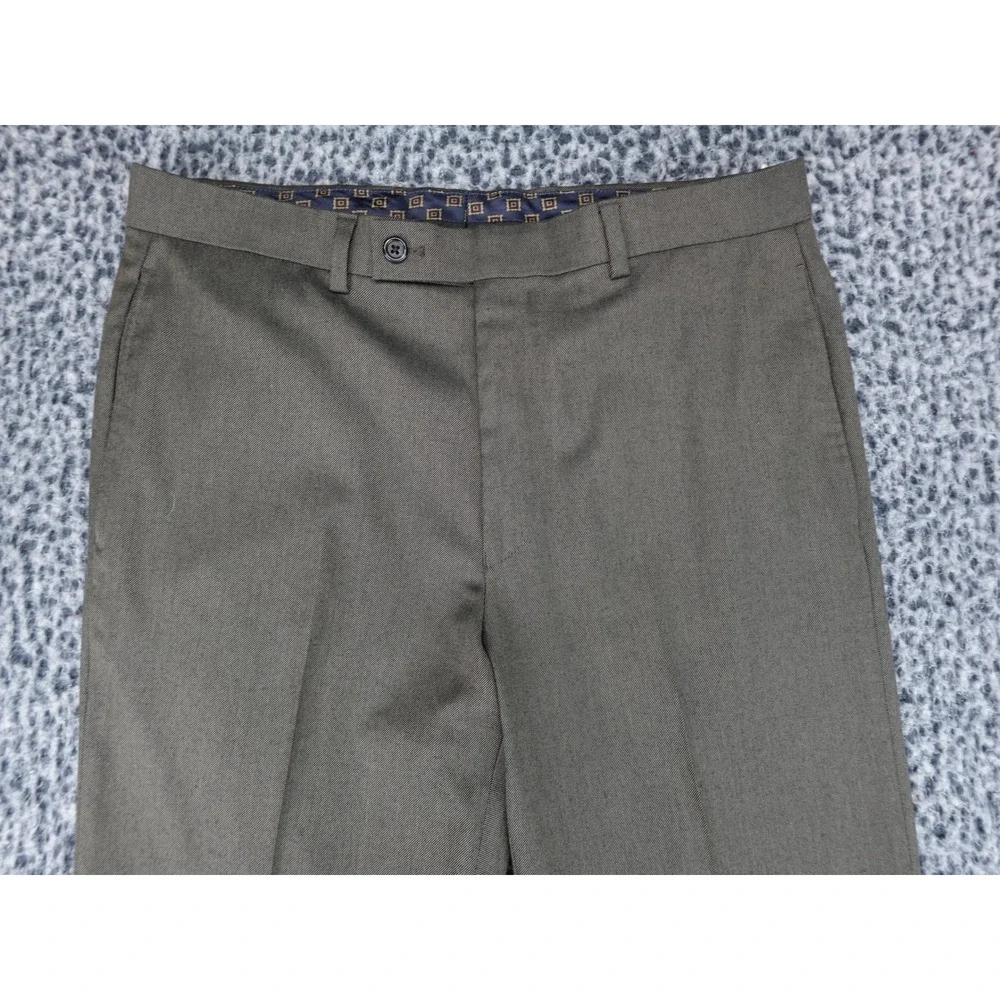 Lauren Ralph Lauren Dress Pants Mens 32W x 32L Olive Green Flat Front Stretch